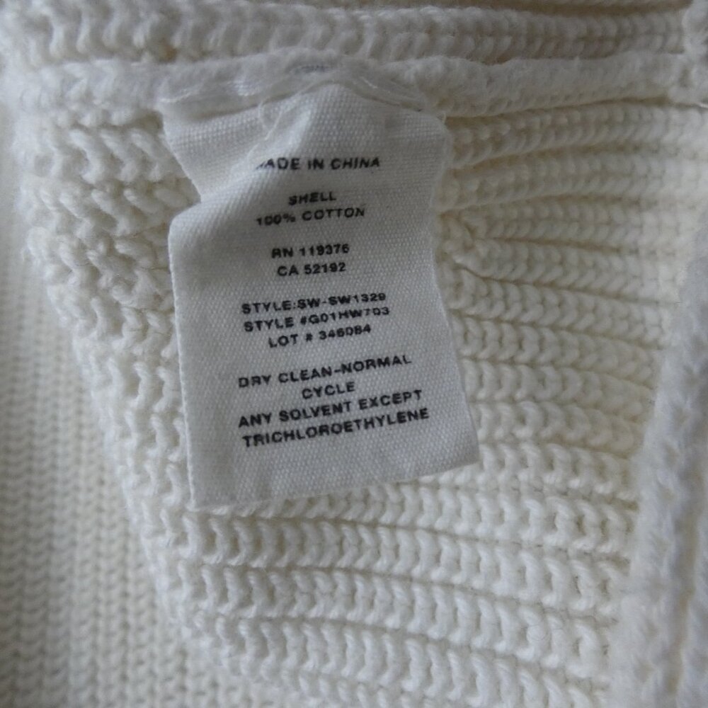 Helmut Lang Women's L Rib Knit Sweater Tank Top White 100% Cotton Double VNeck - Picture 9 of 10